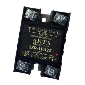 رله الکترونیکی (SSR) تکفاز 25 آمپر با ورودی پتانسیومتر آکتا (P-AC)