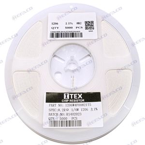 مقاومت اس ام دی ITEX SMD Resistor 1206 8.2Ohm 1% 1/4W 1206W4F0082IT5