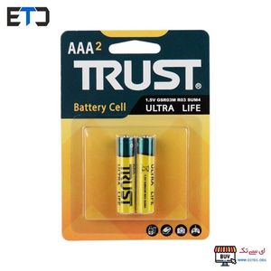 باتری نیم قلمی کارتی دوتایی مدل ULTRA LIFE تراست TRUST
