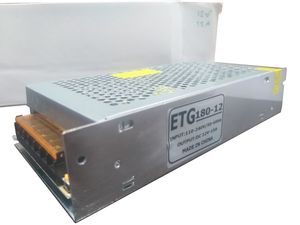 منبع تغذیه صنعتی سوئیچینگ 12 ولت 15 آمپر ETG180-12
