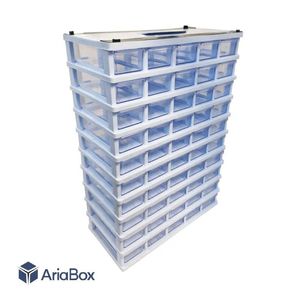 کشو ابزار و قطعات 50 کشو 10 طبقه سفید قنادپلاست مدل A10