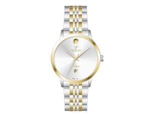 ساعت مچی ویولت، مردانه تک موتوره،گرد فلزی،دورنگ استیل طلایی،صفحه نقره ایviolet