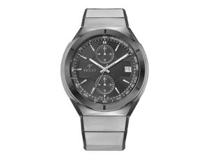 ساعت مچی ویولت, مردانه دو زمانه, گرد فلزی, دورنگ خاکستری صفحه خاکستریviolet