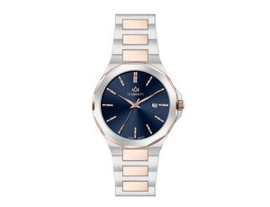 ساعت مچی مارون،مردانه ،گردفلزی،دورنگ رزگلد صفحه سرمه ای