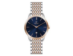 ساعت مچی ویولت, مردانه تک موتوره, گرد فلزی, دورنگ رزگلد صفحه سرمه ایviolet