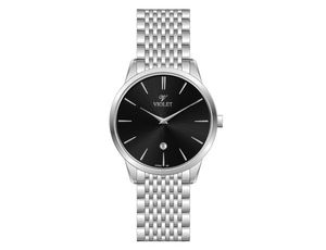 ساعت مچي ويولت، مردانه تک موتوره، گرد فلزی، استيل صفحه مشکی