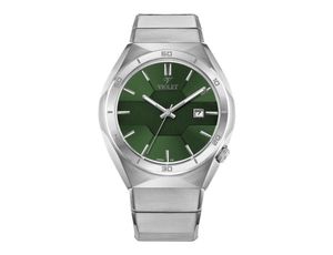 ساعت مچی ویولت،مردانه ،گردفلزی،استیل صفحه سبز