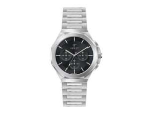 ساعت مچی ویولت, مردانه کرنوگراف, گرد فلزی, تمام استیل صفحه مشکیviolet