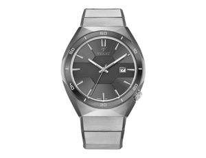 ساعت مچی ویولت،مردانه ،گردفلزی،دورنگ خاکستری صفحه خاکستری