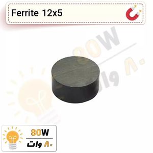 آهنربا گرد فریت سکه ای (مگنت سرامیکی) 12x5 FR
