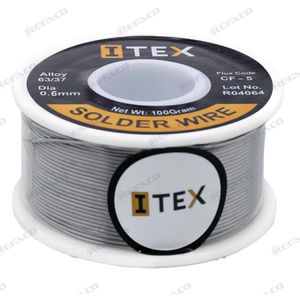 سیم لحیم 100گرمی قطر 0/6 ITEX Solder Wire CF-5 Sn63 Pb37 0.6mm 100Gram -