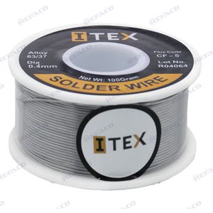 سیم لحیم 100گرمی قطر 0/4 ITEX Solder  Wire CF-5 Sn63 Pb37 0.4mm 100Gram -