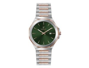 ساعت مچی ویولت،مردانه ،گردفلزی،دورنگ رزگلد صفحه سبز