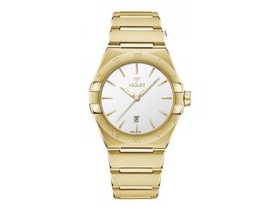 ساعت مچی ویولت, مردانه تک موتوره, گرد فلزی, تمام طلایی صفحه سفید