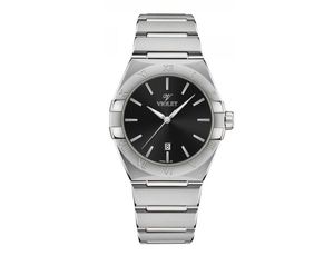 ساعت مچی ویولت, مردانه تک موتوره, گرد فلزی, استیل صفحه مشکی