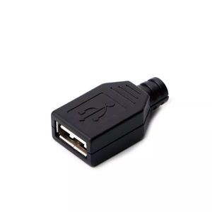 کانکتور سرکابلی USB مادگی Type-A قابل لحیم با کاور