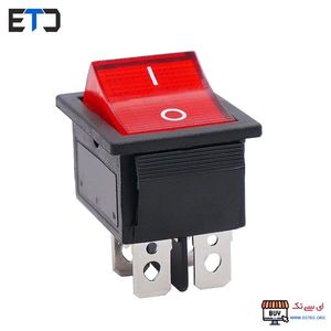 کلید راکر بزرگ دو حالت 4 پایه چراغدار KCD4