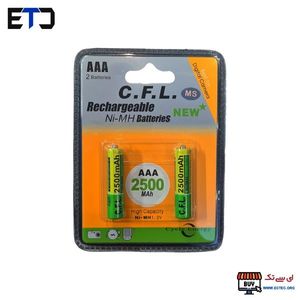 باتری نیم قلمی شارژی 2500 میلی آمپر digital C.F.L دو عددی