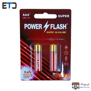 باتری نیم قلمی کارتی سوپر آلکالاین پاور فلش POWER FLASH