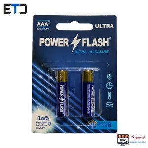 باتری نیم قلمی کارتی ULTRA ALKALINE پاور فلش POWER FLASH