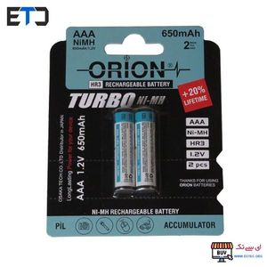 باتری نیم قلمی شارژی 650 میلی آمپر اوریون Orion