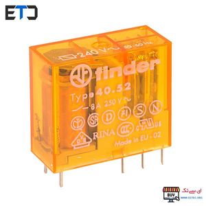 رله فیندر 230 ولت AC دو کنتاکت 8 آمپر (Finder(40.52
