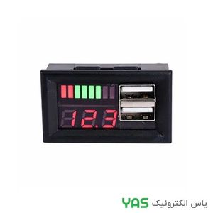 ماژول نشانگر ظرفیت و ولتاژ باتری 12V به همراه پورت USB