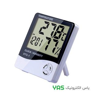 دماسنج و رطوبت سنج و ساعت -رومیزی HTC-1