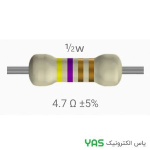 مقاومت 4.7 اهم 1/2 وات