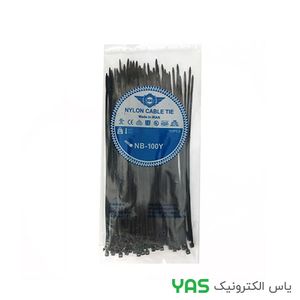 بست کمربندی طول 10CM مشکی (بسته 100 عددی)