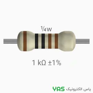 مقاومت 1 کیلو اهم 1/4 وات با درصد خطای 1%