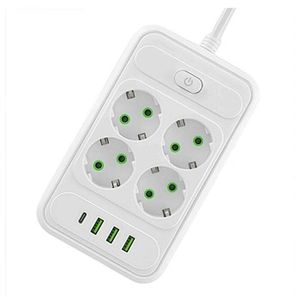 چهار راهی برق یونیورسال با 3 خروجی USB و تایپ سی 2500 وات مدل T203
