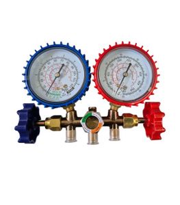 گیج شارژ گاز کولر MANIFOLD سه شیلنگ خودرویی BRASS