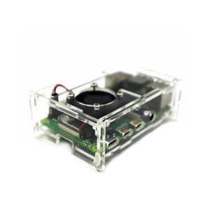 کیس پلکسی گلس برد رزبری پای Raspberry Pi 4 با قابلیت نصب فن ابعاد 9.5x6x3.1