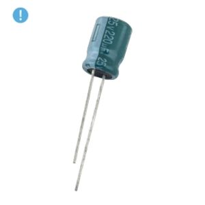خازن الکترولیتی 220uF / 25V تایوانی مارک TAICON (OXO)
