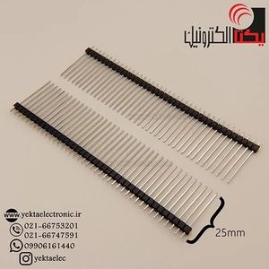 پین هدر نری صاف پایه بلند 25 میلیمتر 40*1 پین 2.54 میلیمتر