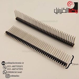 پین هدر نری صاف پایه بلند 21 میلیمتر 40*2 پین 2.54 میلیمتر