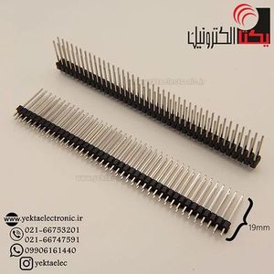 پین هدر نری صاف پایه بلند 19 میلیمتر 40*2 پین2.54 میلیمتر