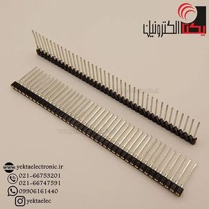 پین هدر مادگی نظامی پایه بلند 40*1 پین،2.54 میلیمتر SIP