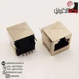 سوکت کانکتور شبکه مادگی RJ45 صاف فلزی 8 پین