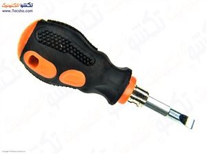 پیچ گوشتی مشتی دو سر دسته لاستیکی