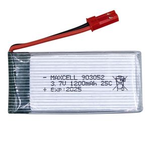 باتری لیتیوم پلیمر پروازی 3.7v ظرفیت 1200mAh تک سل 25c مارک MAXCELL کد 903052