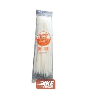 بست کمربندی پلاستیکی 40 سانتی عرض 4.8 میلی‌ بسته 100 عددی رعد مدل RC-400/4.8