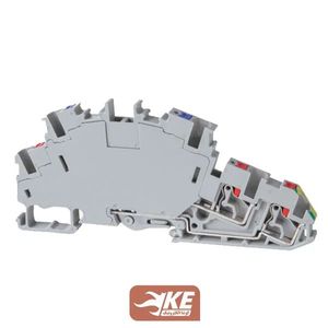 ترمینال ریلی فشاری دو طبقه ارت‌دار سایز 2.5 رعد مدل RT/PG2.5-3LOE5