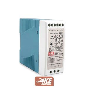 منبع تغذیه ریلی 24 ولت 2.5 آمپر MeanWell مدل MDR-60-24