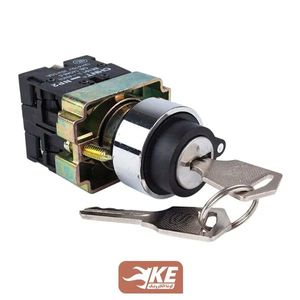 کلید سلکتوری فرمان دوطرفه فلزی سویچ‌دار چینت NP2-BG33