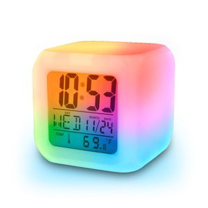 ساعت و دماسنج دیجیتال رنگی آلارم دار مکعبی مدل CHH508