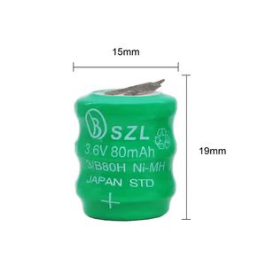 باتری بک آپ بشکه‌ ای 3.6 ولت نیکل متال Ni-MH با ظرفیت 80MAH