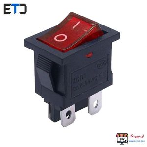 کلید راکر متوسط دو حالت 4 پایه KCD1-104N چراغ دار