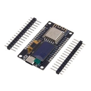 برد توسعه NodeMCU با نمایشگر دو رنگ OLED با هسته ESP-12F و مبدل CH340 دارای کانکتور USB Type-C